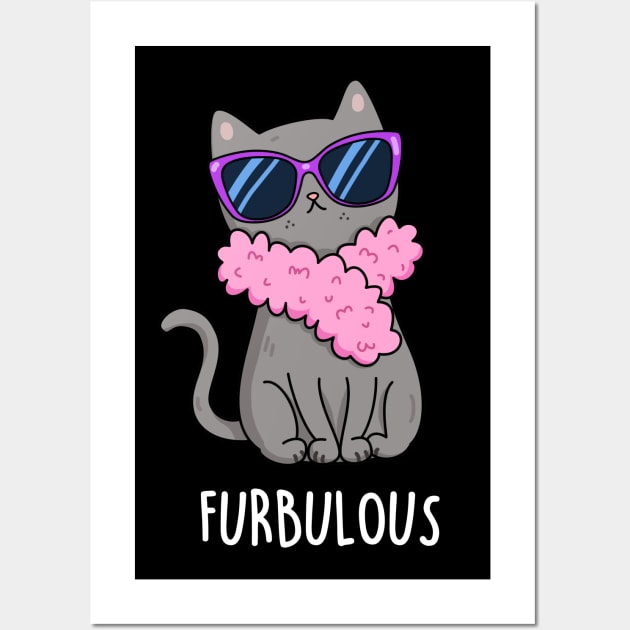 Furbulous Cute Cat Pun Wall Art by punnybone